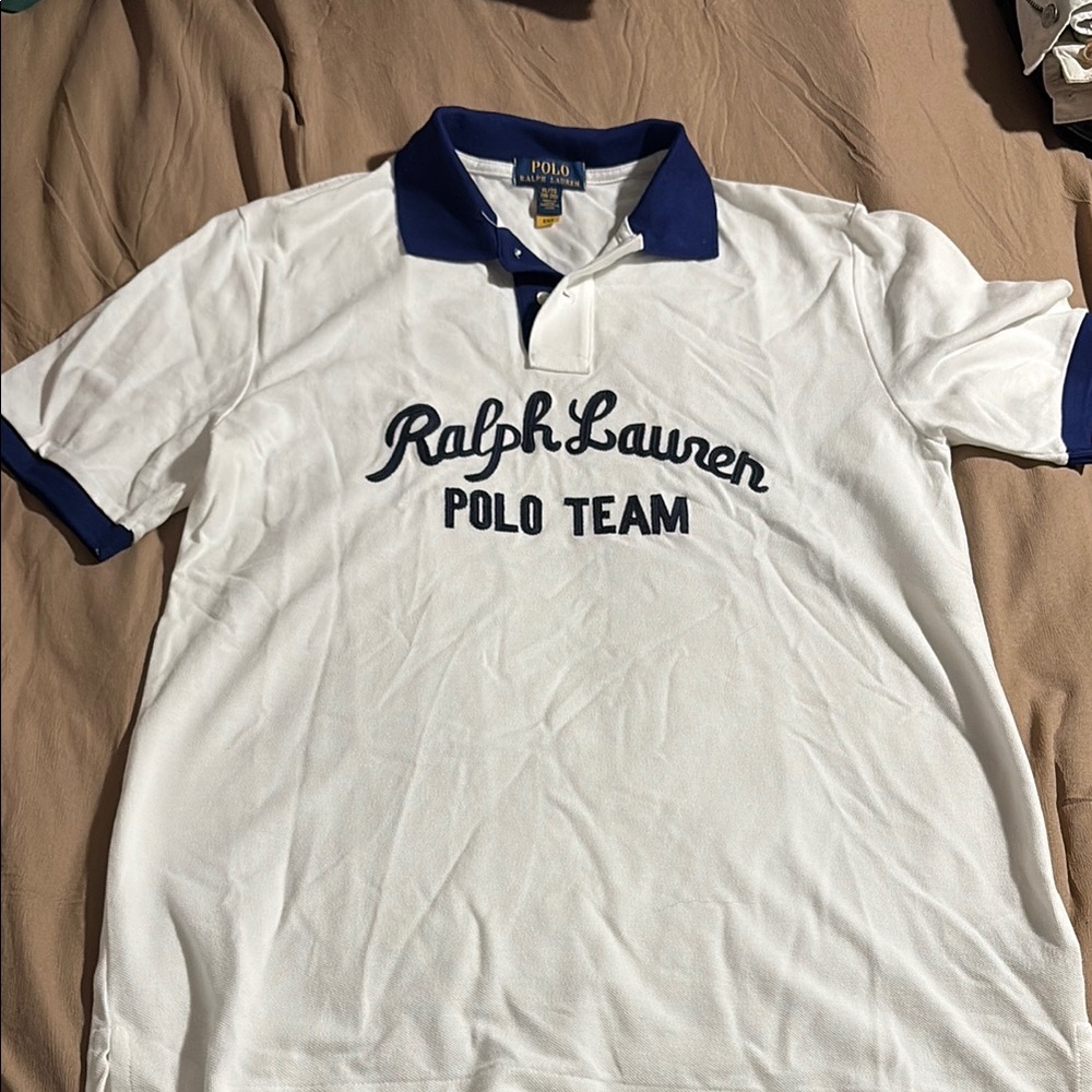 Ralph Lauren Classic White and Blue Polo Shirt